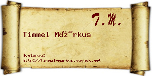 Timmel Márkus névjegykártya